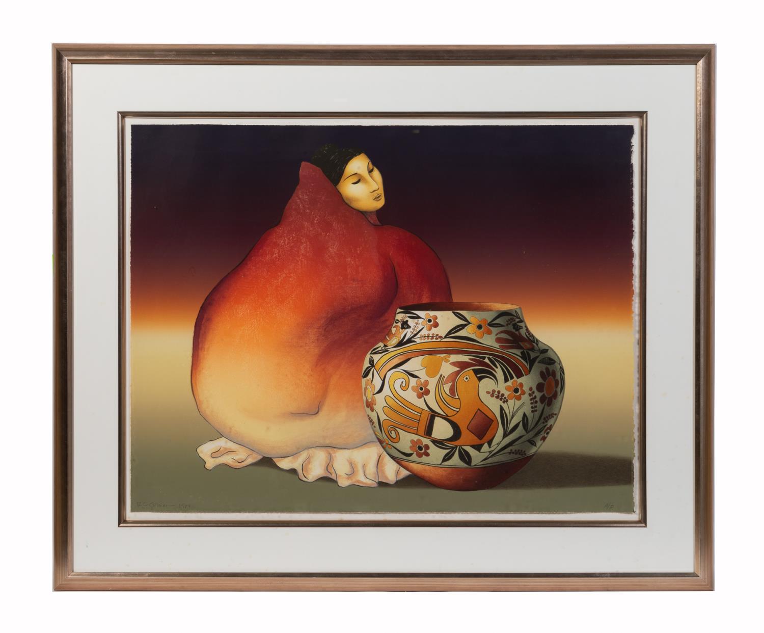 GORMAN "ACOMA" FIGURAL LITHOGRAPH