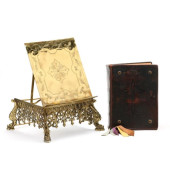 GOTHIC REVIVAL BRASS BOOK STAN