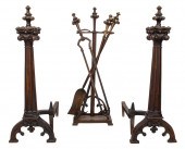 GOTHIC REVIVAL BRONZE ANDIRONS