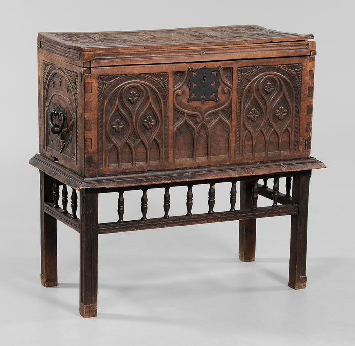 Gothic Revival Carved Chest on