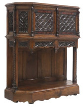 GOTHIC REVIVAL CARVED OAK FLEU