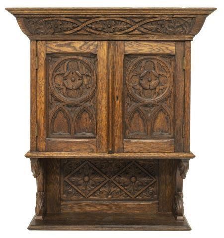 GOTHIC REVIVAL CARVED OAK HANGING