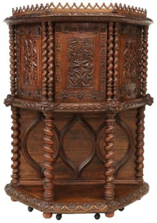 GOTHIC REVIVAL CARVED OAK VESTRY
