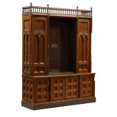 GOTHIC REVIVAL CARVED PINE CAB