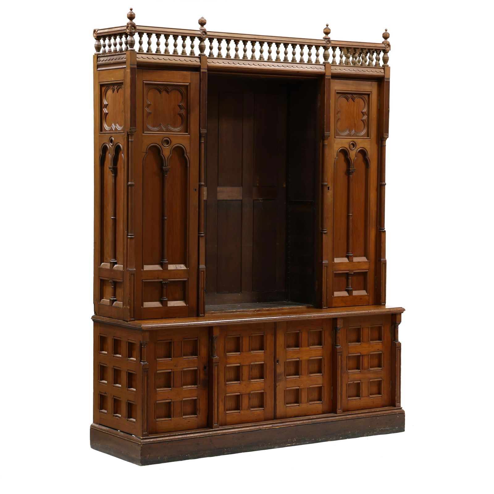 GOTHIC REVIVAL CARVED PINE