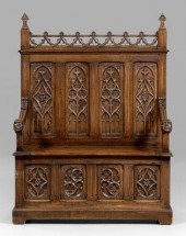 Gothic Revival carved walnut b