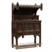 GOTHIC REVIVAL CARVED WALNUT C