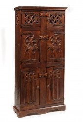 GOTHIC REVIVAL CARVED WALNUT V