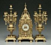 Gothic revival clock garniture
