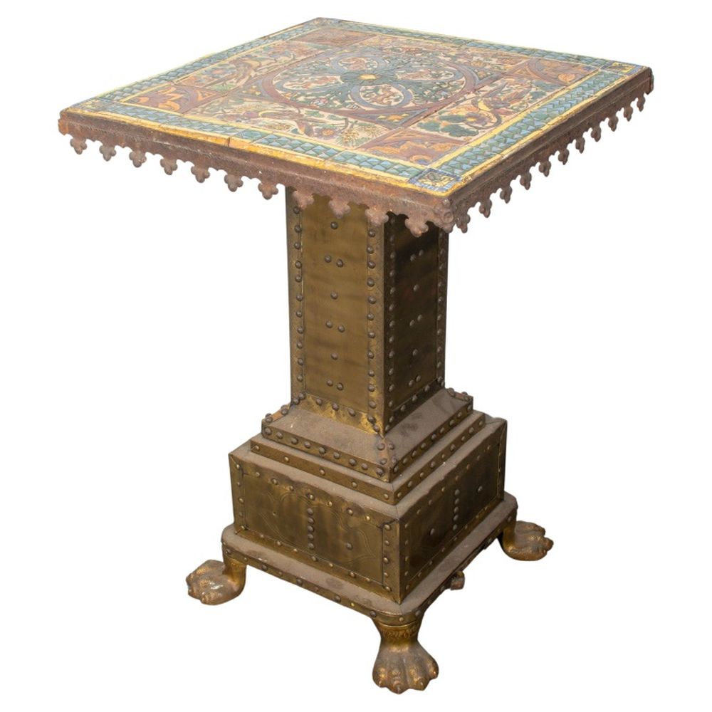 GOTHIC REVIVAL FAIENCE TOP TABLE