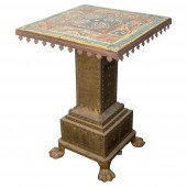 GOTHIC REVIVAL FAIENCE TOP TAB