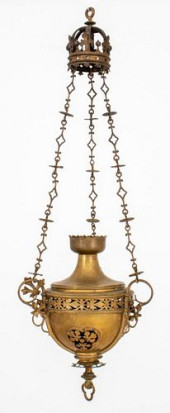GOTHIC REVIVAL GILT BRASS CHAN
