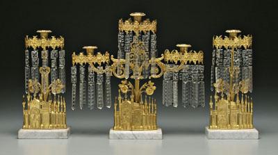 Gothic revival girandole set: