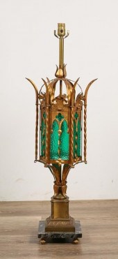 GOTHIC REVIVAL GREEN GLASS TAB