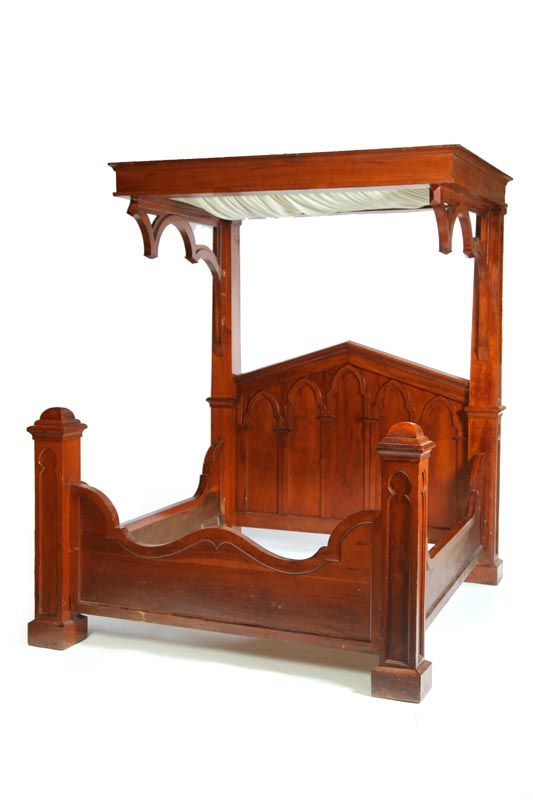 GOTHIC REVIVAL HALF CANOPY BED. 