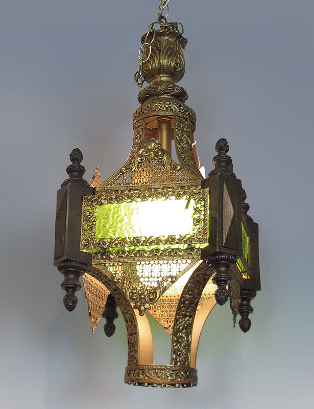 GOTHIC REVIVAL HANGING LAMP: Ornate
