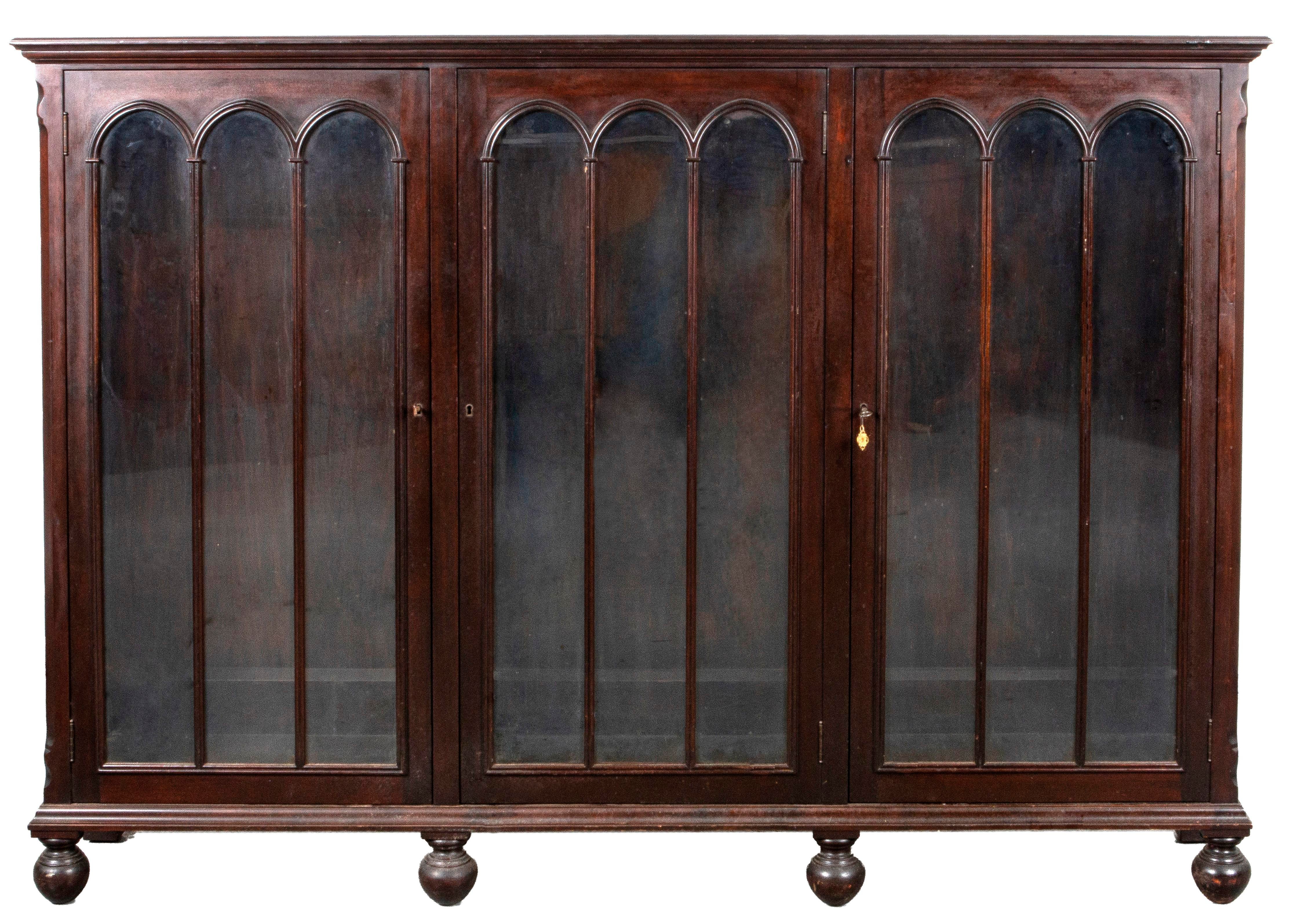 GOTHIC REVIVAL MAHOGANY BOOKCASE