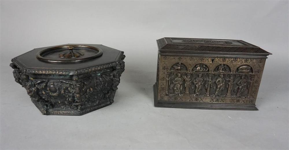 GOTHIC REVIVAL METAL CASKET AND