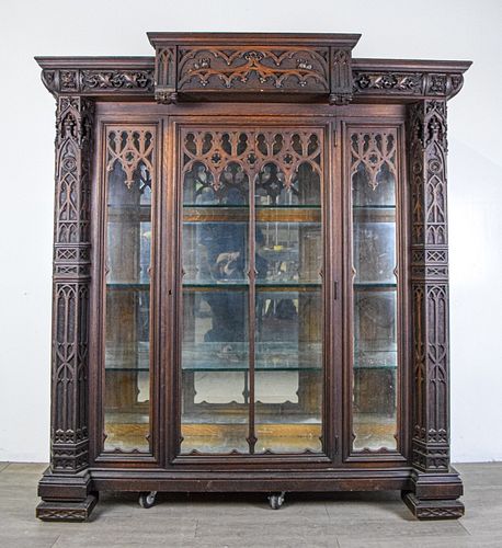 GOTHIC REVIVAL OAK CABINET