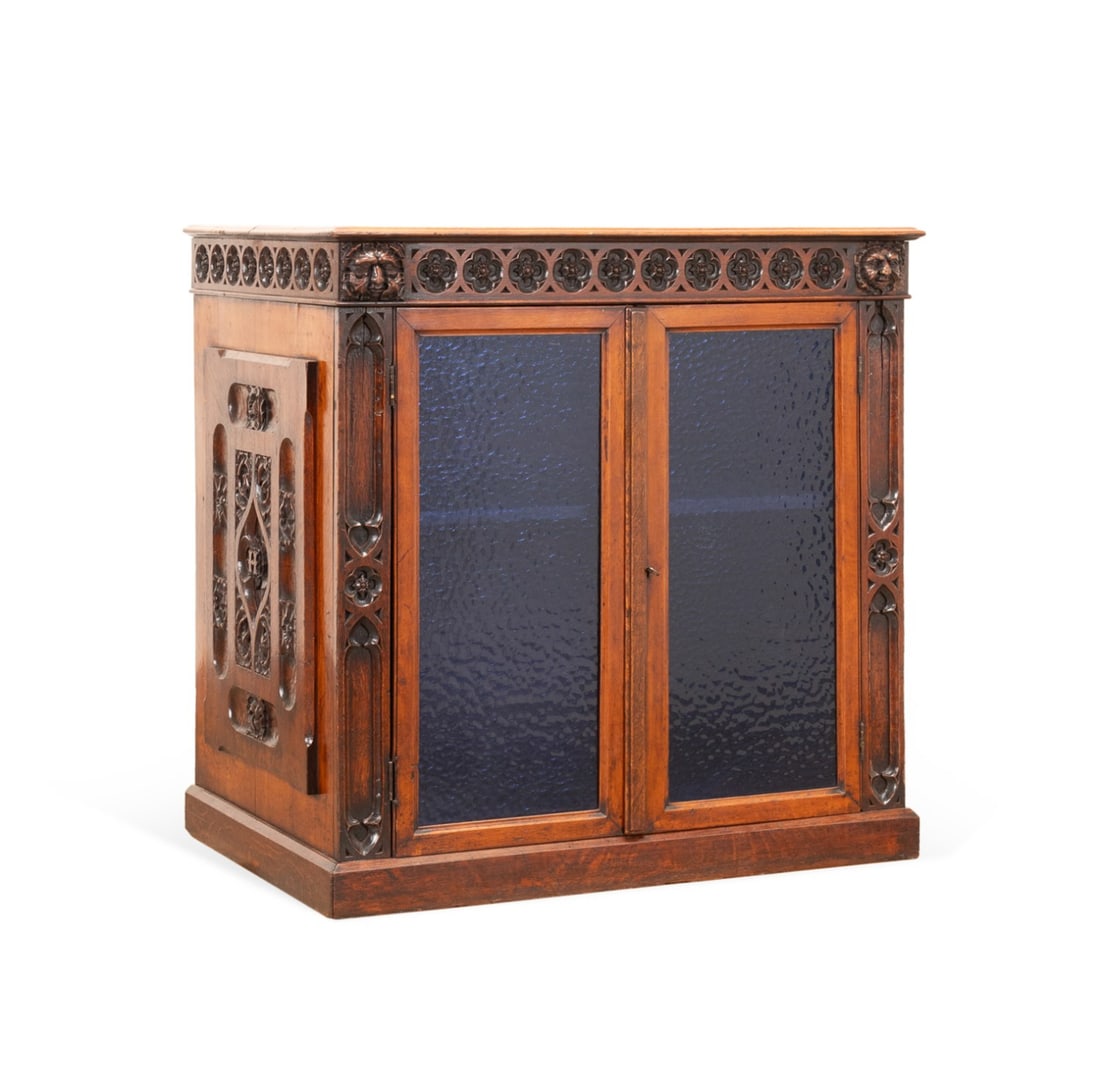 GOTHIC REVIVAL OAK CABINET,