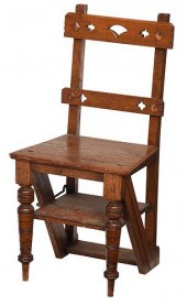 GOTHIC REVIVAL OAK FOLDING LIB