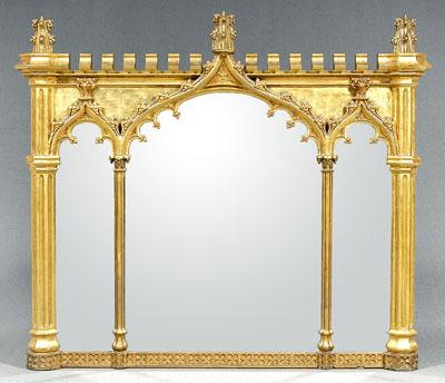 Gothic Revival overmantle mirror,