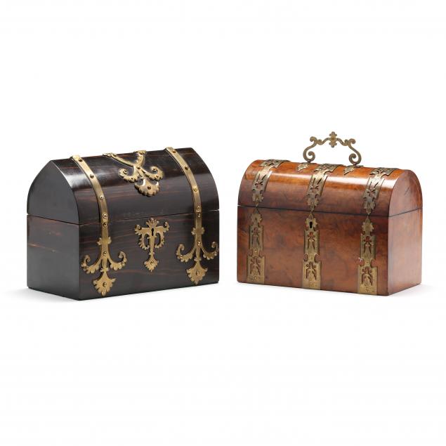 GOTHIC REVIVAL TEA CADDY AND