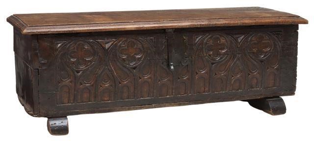 GOTHIC REVIVAL TRACERY-CARVED OAK