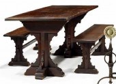 Gothic Revival trestle table w