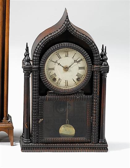 Gothic rosewood mantle clock   
