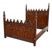GOTHIC-STYLE CARVED MAHOGANY Q