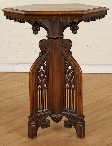 GOTHIC STYLE CARVED WALNUT