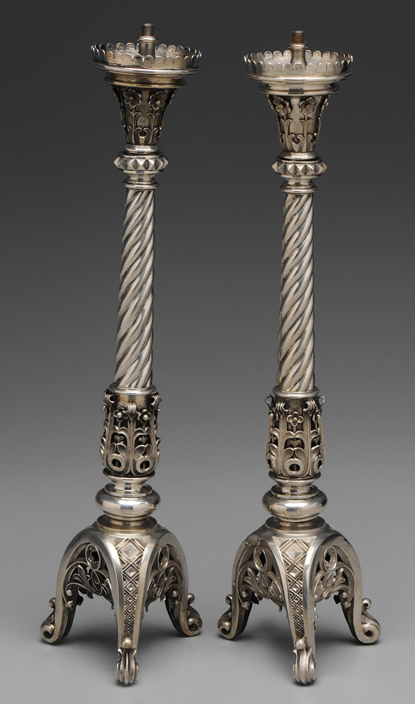 Gothic Style German Silver Lamp