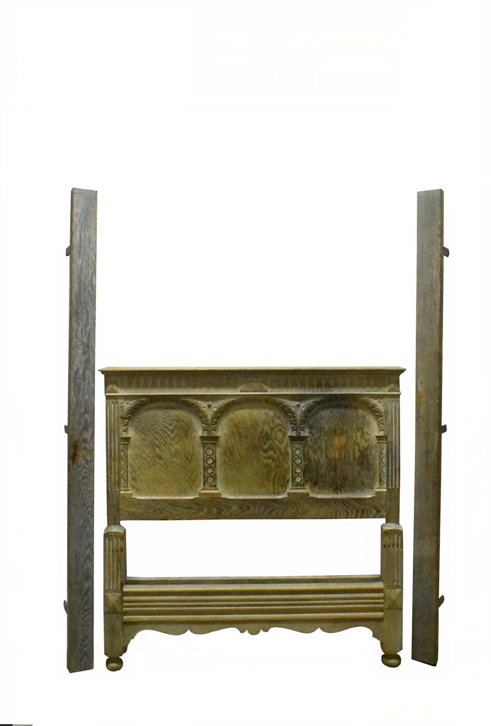 GOTHIC STYLE OAK BEDSTEADCirca