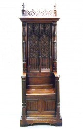 Gothic style oak Bishop's thro