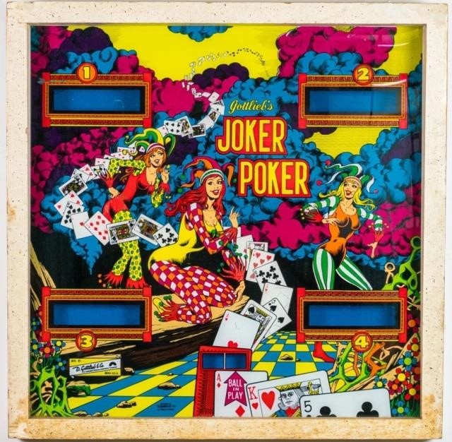 GOTTLIEB'S JOKER POKER PINBALL BACK