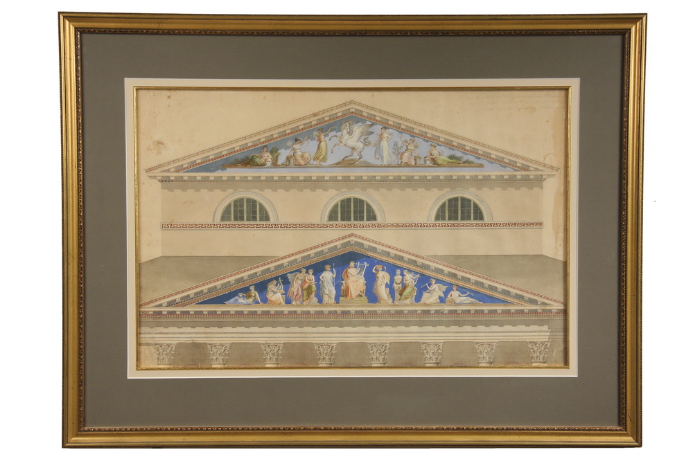 GOUACHE - Architectural Study of
