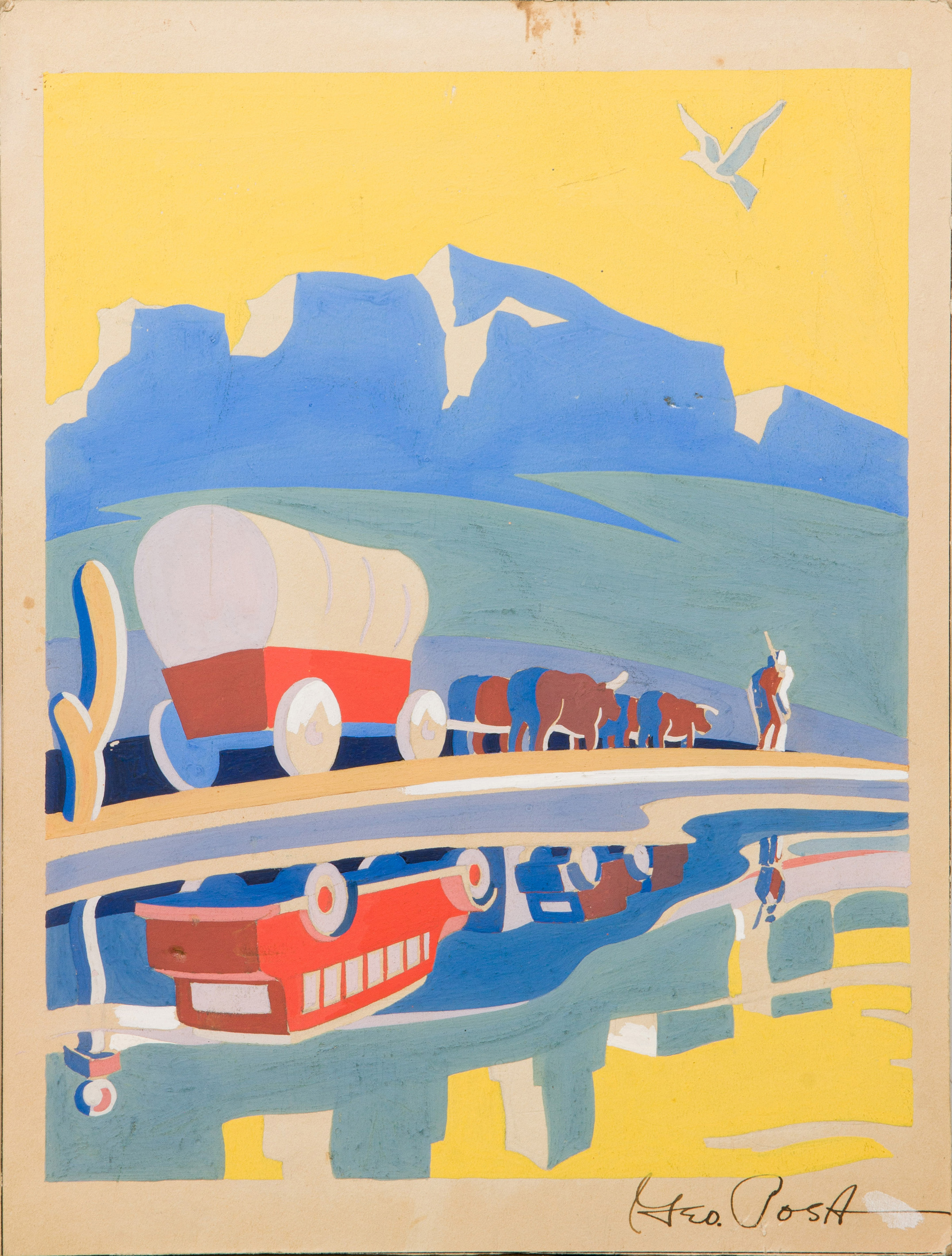 GOUACHE, GEORGE BOOTH POST George
