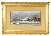 GOUACHE MARINE SCENE OF WAVES