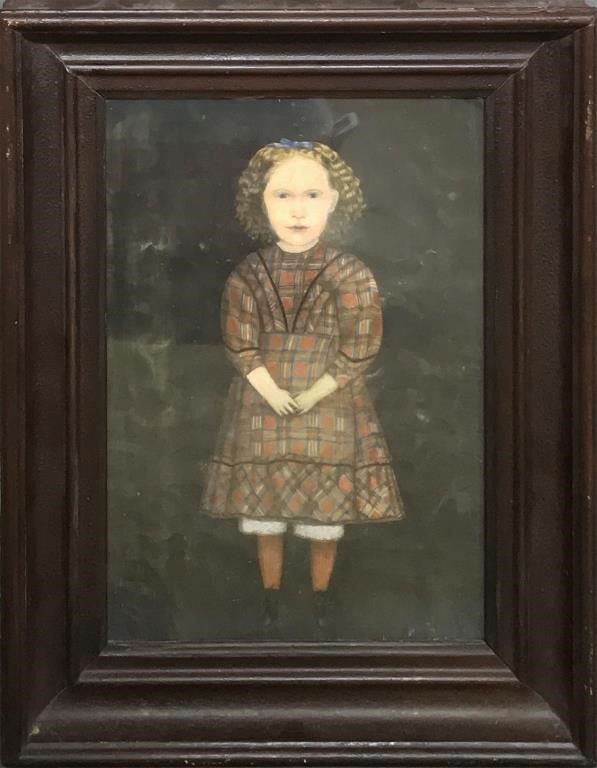 Gouache portrait of a standing girl