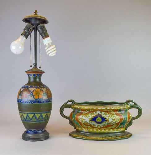 GOUDA ART POTTERY LAMP & PLANTER2