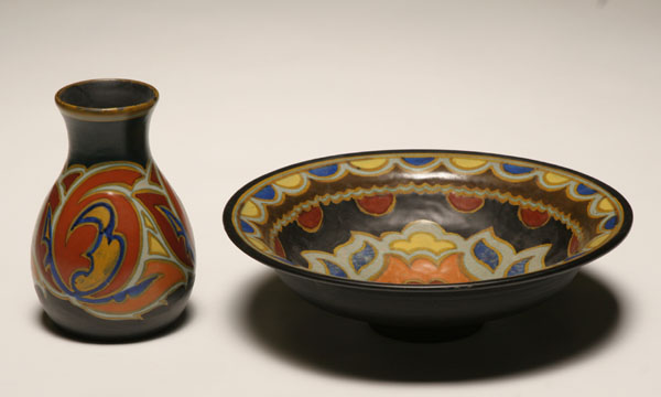 Gouda Dutch art pottery vase and