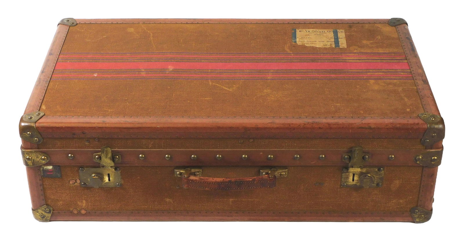 GOYARD CANVAS STEAMER TRUNK, C.