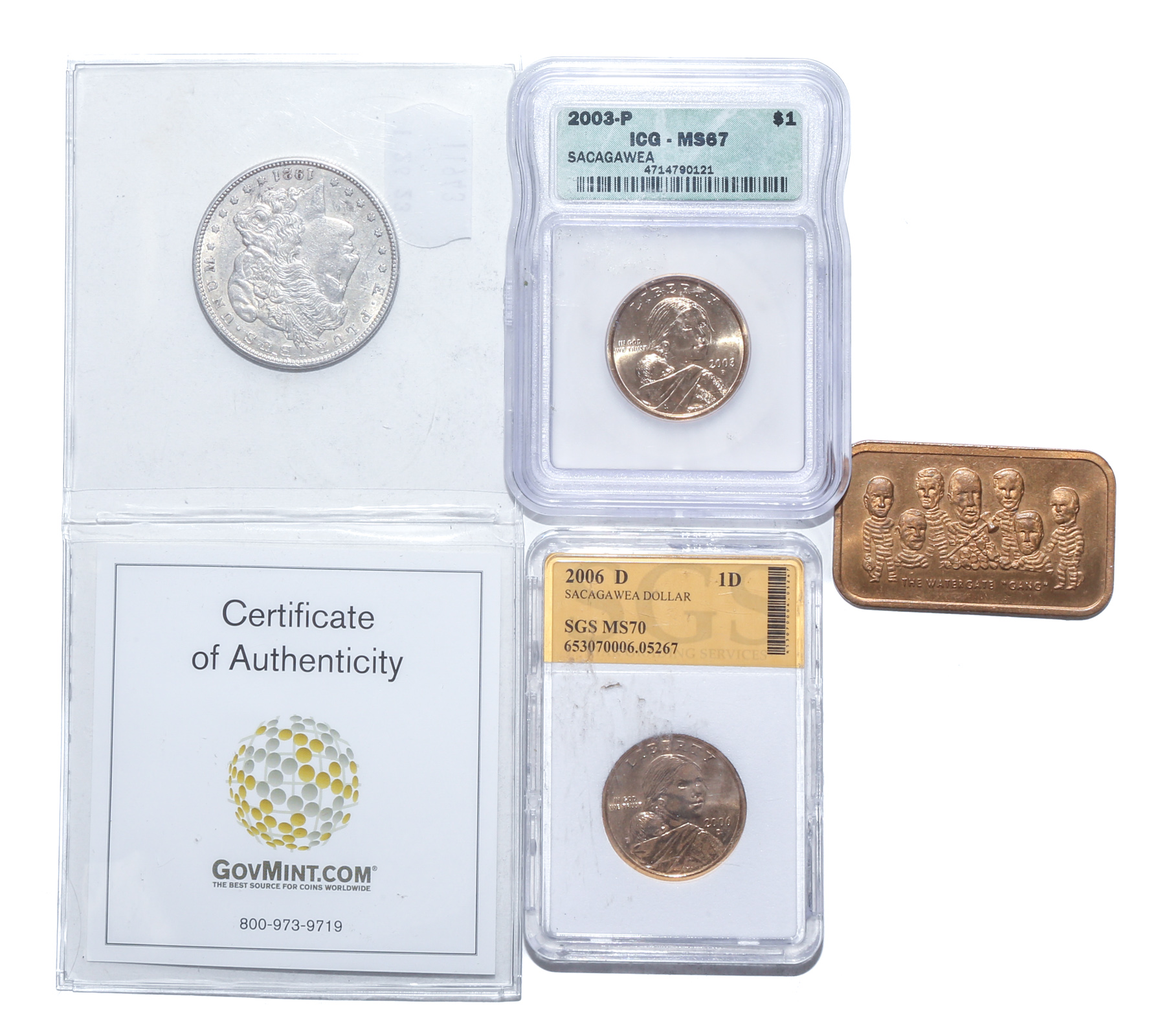 GRADED SACAGAWEA DOLLARS & 1921