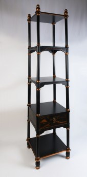 GRADUATED CHINOISERIE ETAGERE: