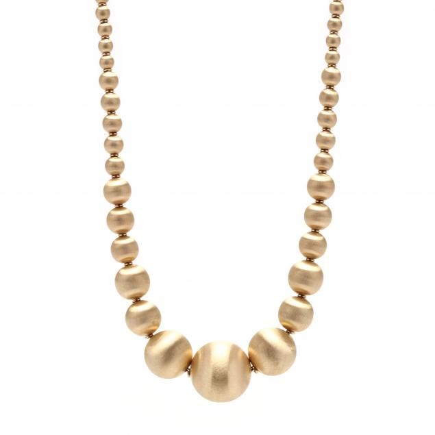 GRADUATED GOLD BEAD NECKLACE