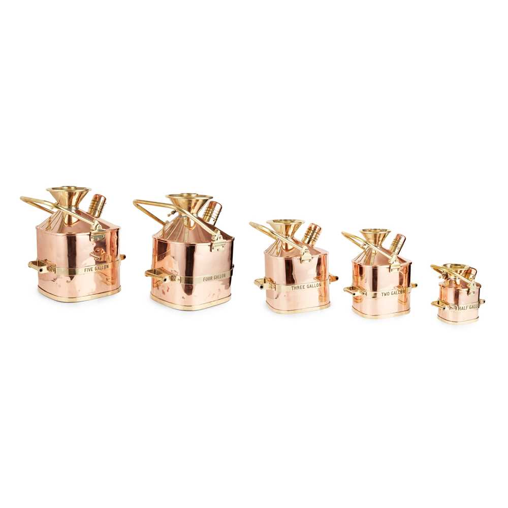 GRADUATED SET OF FIVE COPPER AND