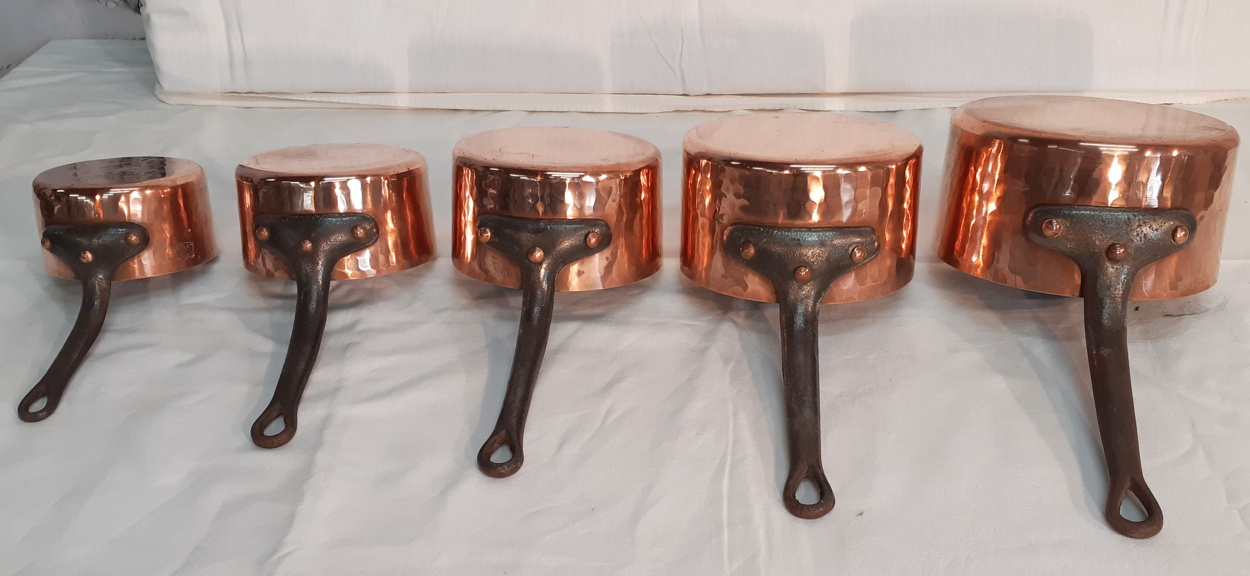 GRADUATING SET OF 5 FRENCH COPPER