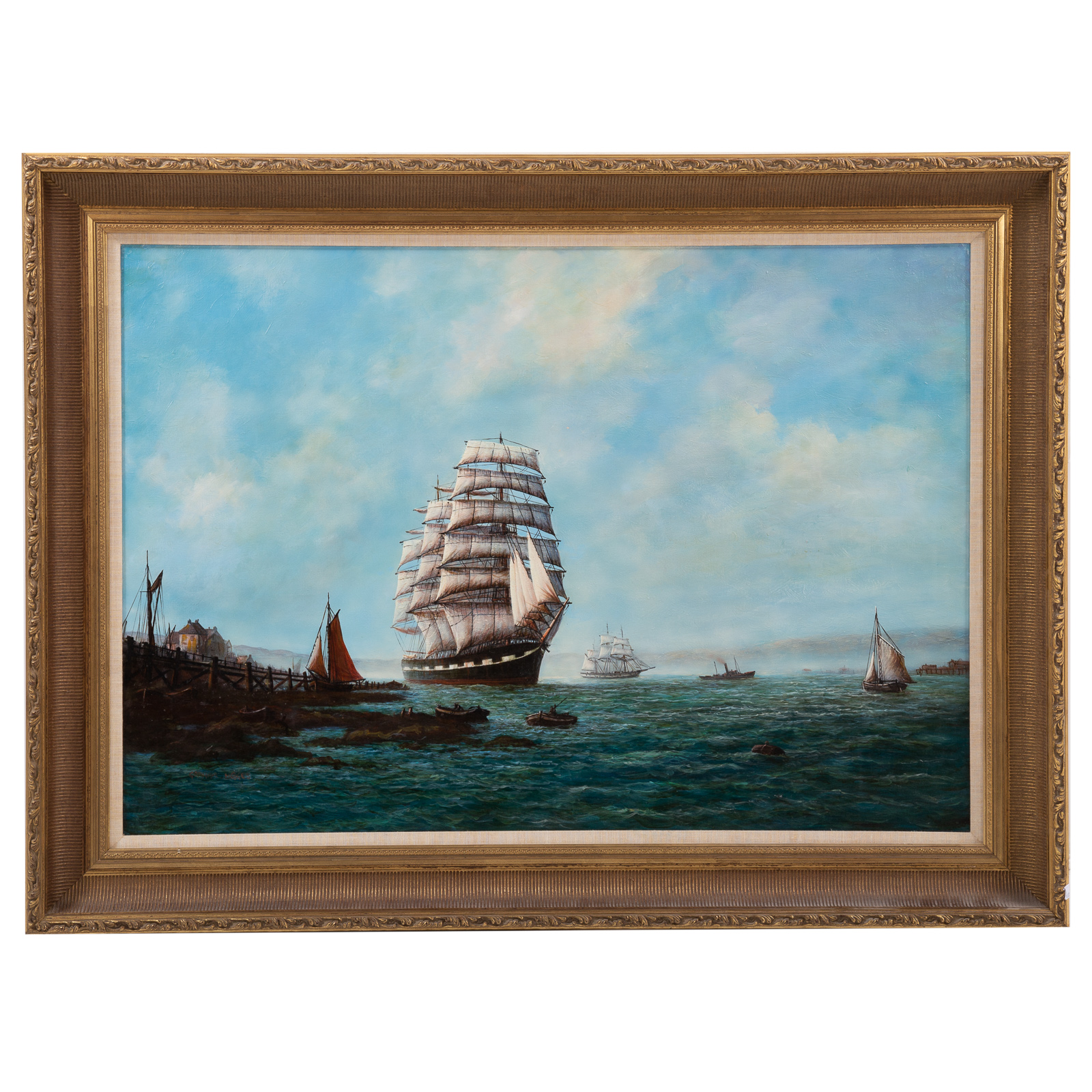 GRAHAM HEDGES. "SHIPS AT HARBOR,"