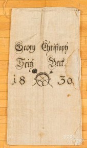GRAIN BAG, INSCRIBED GEORG CHR